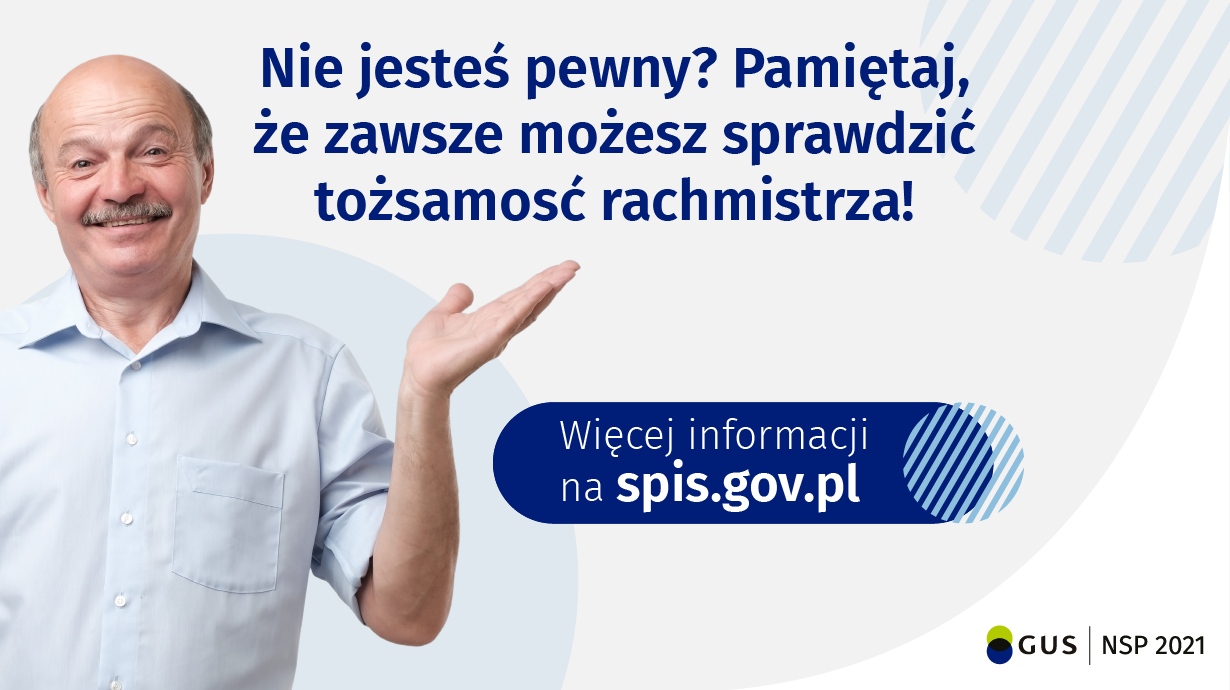 Informacja o możliwości sprawdzenia tożsamości rachmistrza spisowego