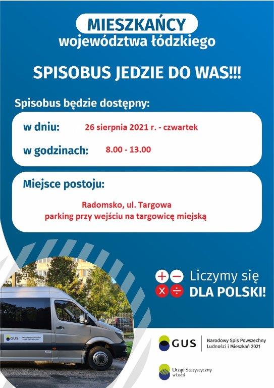 Informacja o wizycie spisobusu 26 sierpnia 2021 r.